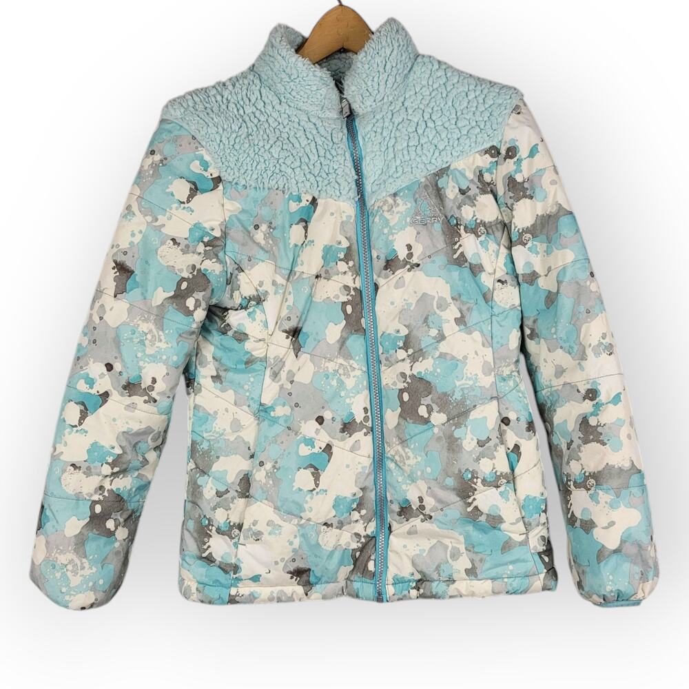 Gerry Camo Puffer Coat Faux Sherpa Girls Size Large Outdoors Winter Athleisure